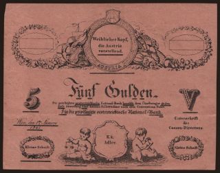 5 gulden, 1841, formular