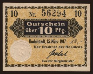 Rudolstadt, 10 Pfennig, 1917