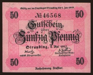 Straubing, 50 Pfennig, 1917
