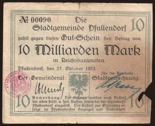 Pfullendorf/ Stadt, 10.000.000.000 Mark, 1923