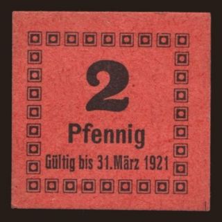 Rostock/ Dampfmolkerei H. Wiencke, 2 Pfennig, 1921