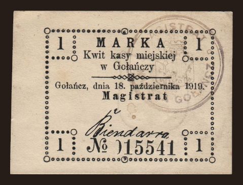 Gołańcz, 1 marka, 1919