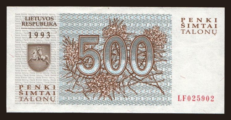 500 talonu, 1993
