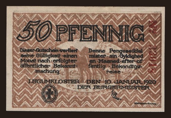 Logumkloster/ Bürgermeister, 50 Pfennig, 1920