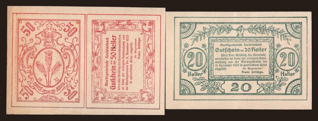 Sarleinsbach, 20, 50 Heller, 1920