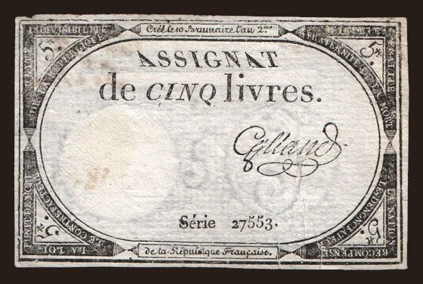 5 livres, 1793
