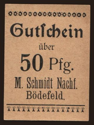 Bödefeld/ M. Schmidt, 50 Pfennig, 191?