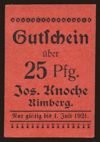 Rimberg/ Jos. Knoche, 25 Pfennig, 1921
