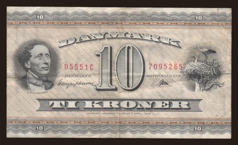 10 kroner, 1936 (1955)