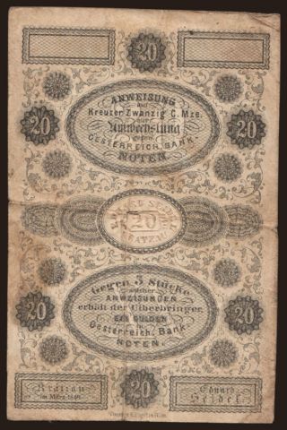 Kratzau/ Eduard Seidel, 20 Kreuzer, 1849