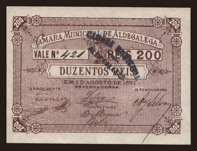 Aldegalega, 200 reis, 1891