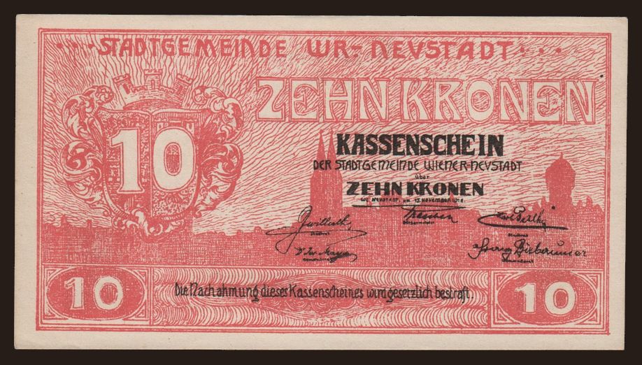 Wiener-Neustadt, 10 Kronen, 1918