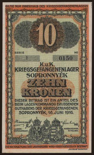Sopronnyék, 10 Kronen, 1916