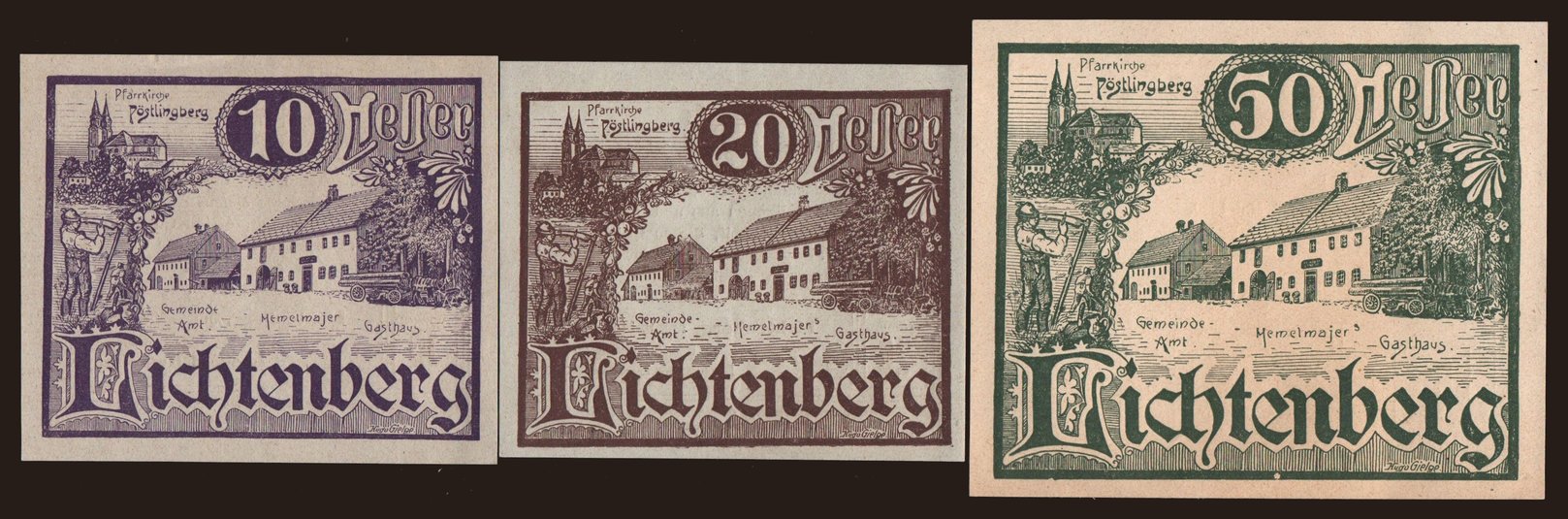 Lichtenberg, 10, 20, 50 Heller, 1920