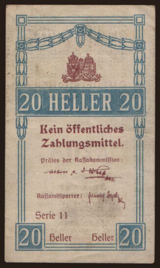 Theresienstadt/ Offiziersstation, 20 Heller, 191?