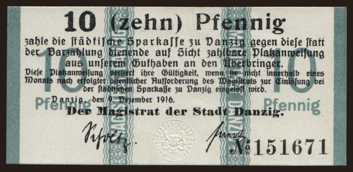 10 Pfennig, 1916
