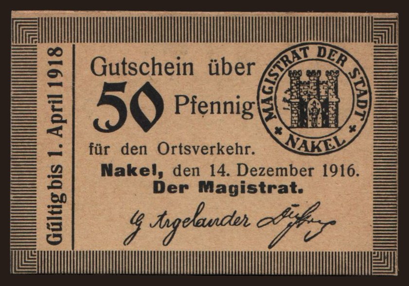 Nakel, 50 Pfennig, 1916
