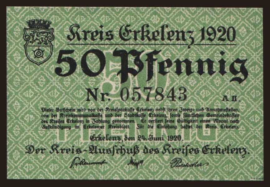 Erkelenz, 50 Pfennig, 1920