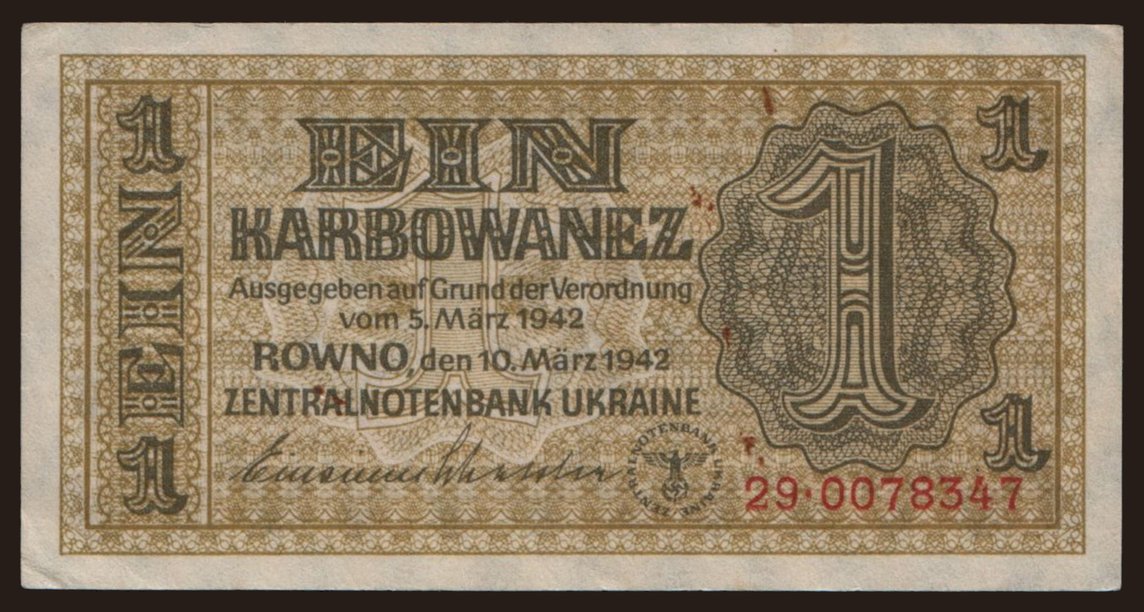 Rowno, 1 Karbowanez, 1942