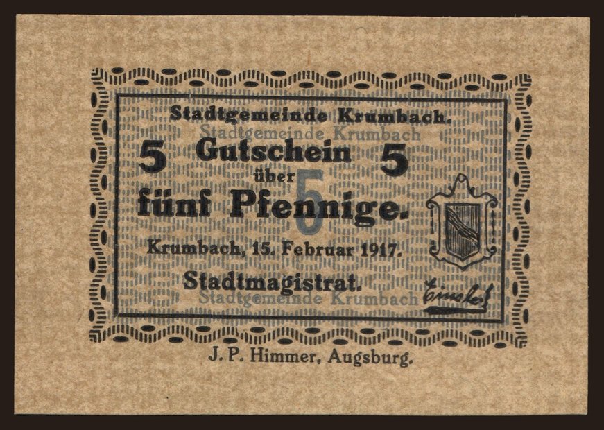 Krumbach, 5 Pfennig, 1917