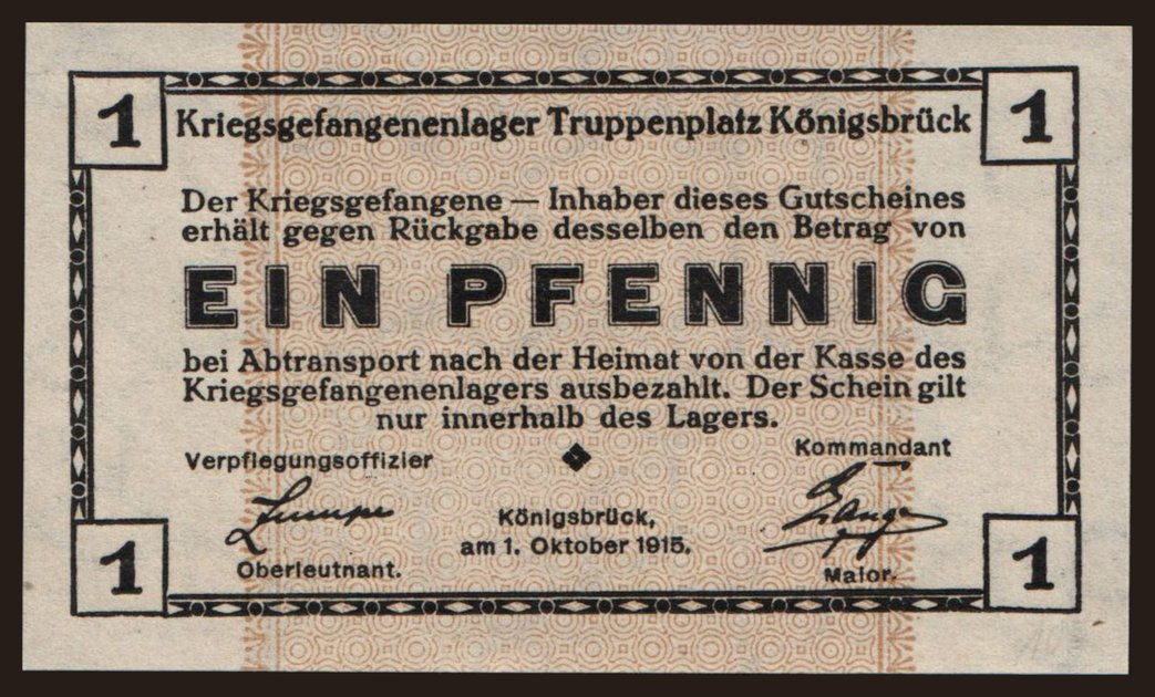 Königsbrück, 1 Pfennig, 1915