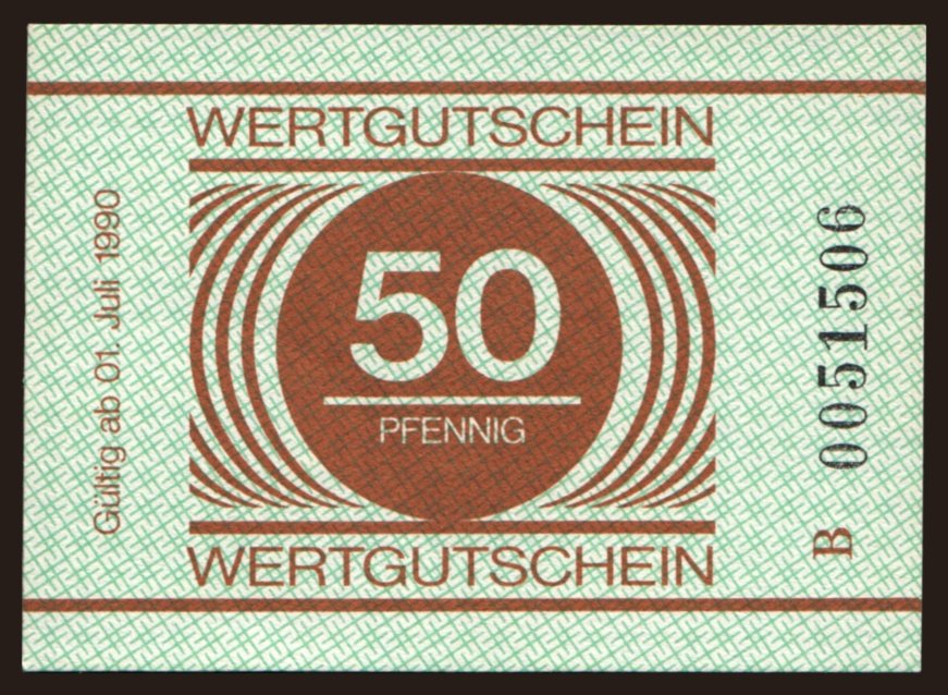 Wertgutschein, 50 Pfennig, 1990