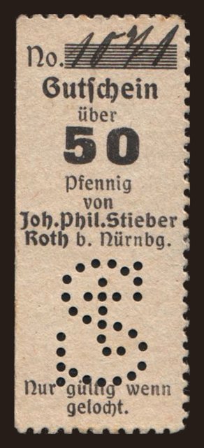Roth/ Joh. Phil. Stieber, 50 Pfennig, 191?