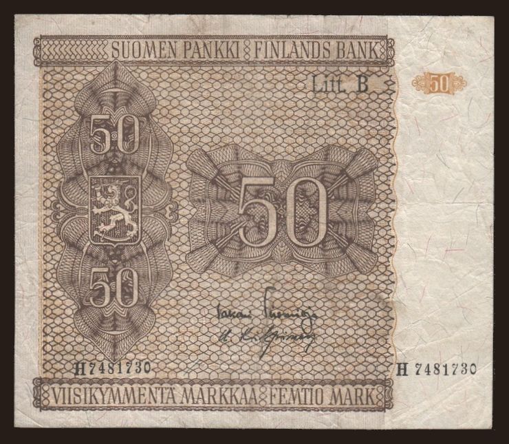 50 markkaa, 1945