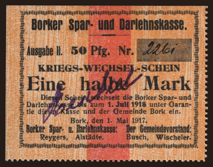 Bork, 1/2 Mark, 1917