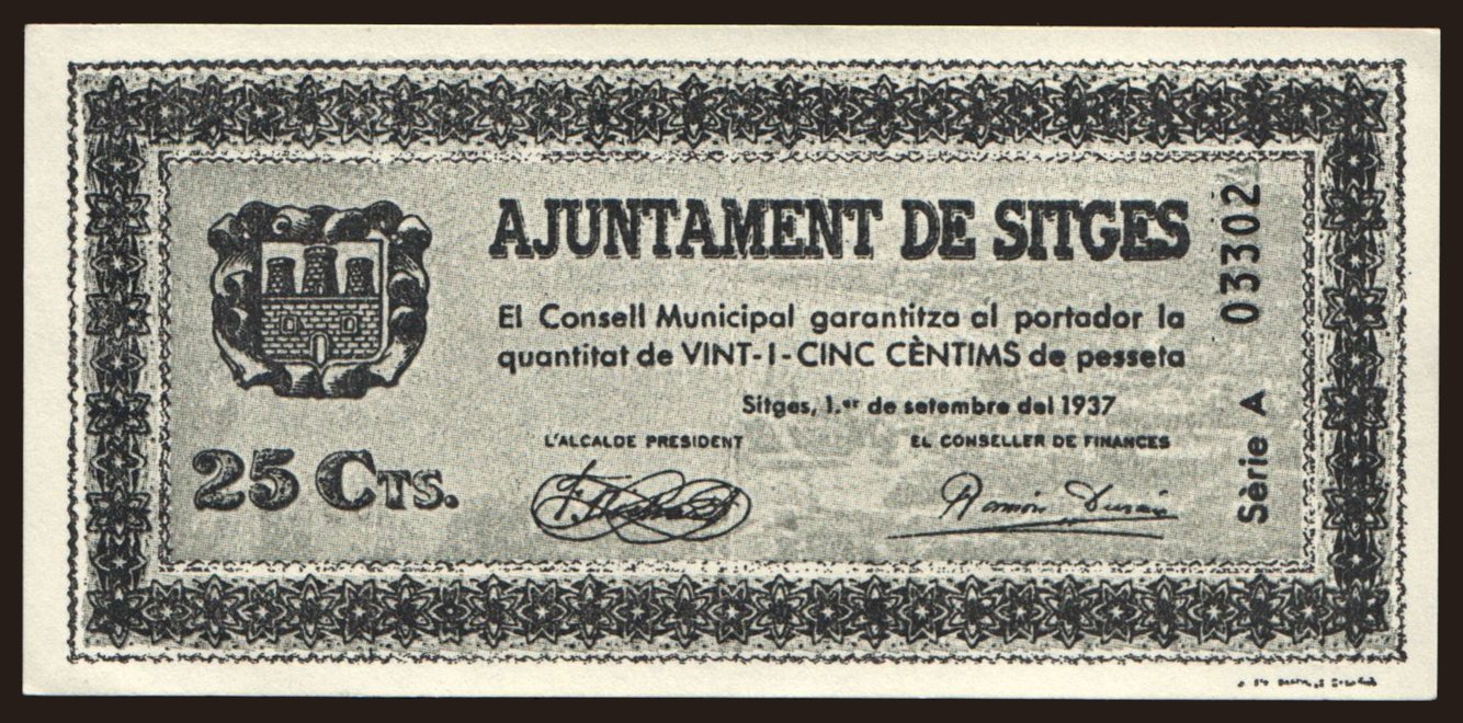 Sitges, 25 centims, 1937