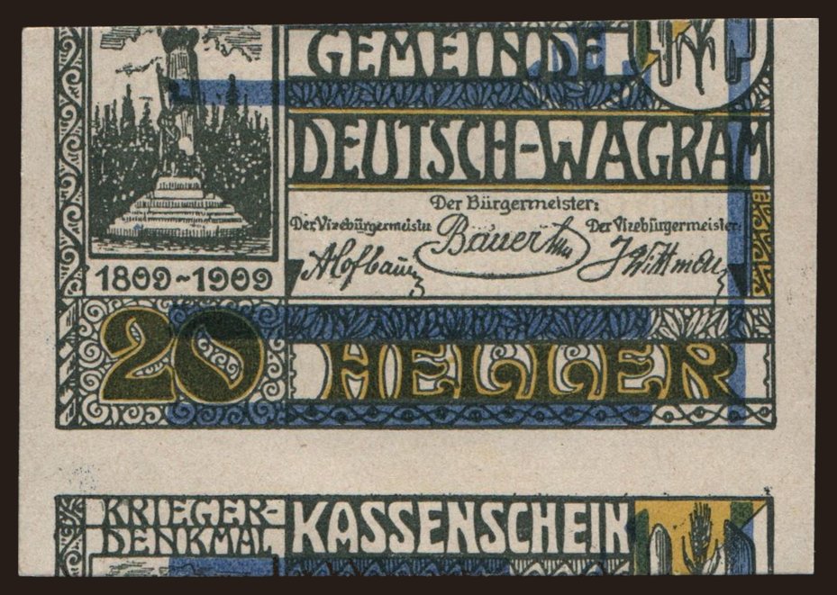 Deutsch-Wagram, 20 Heller, 1920