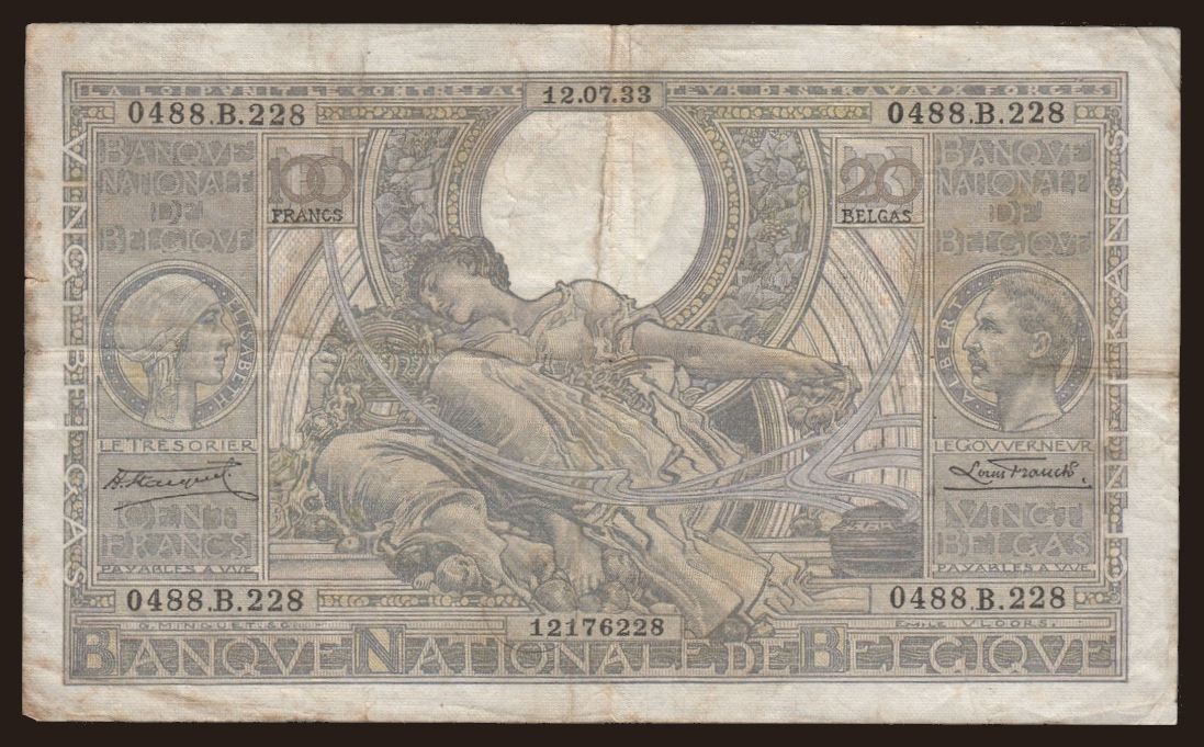 100 francs, 1933