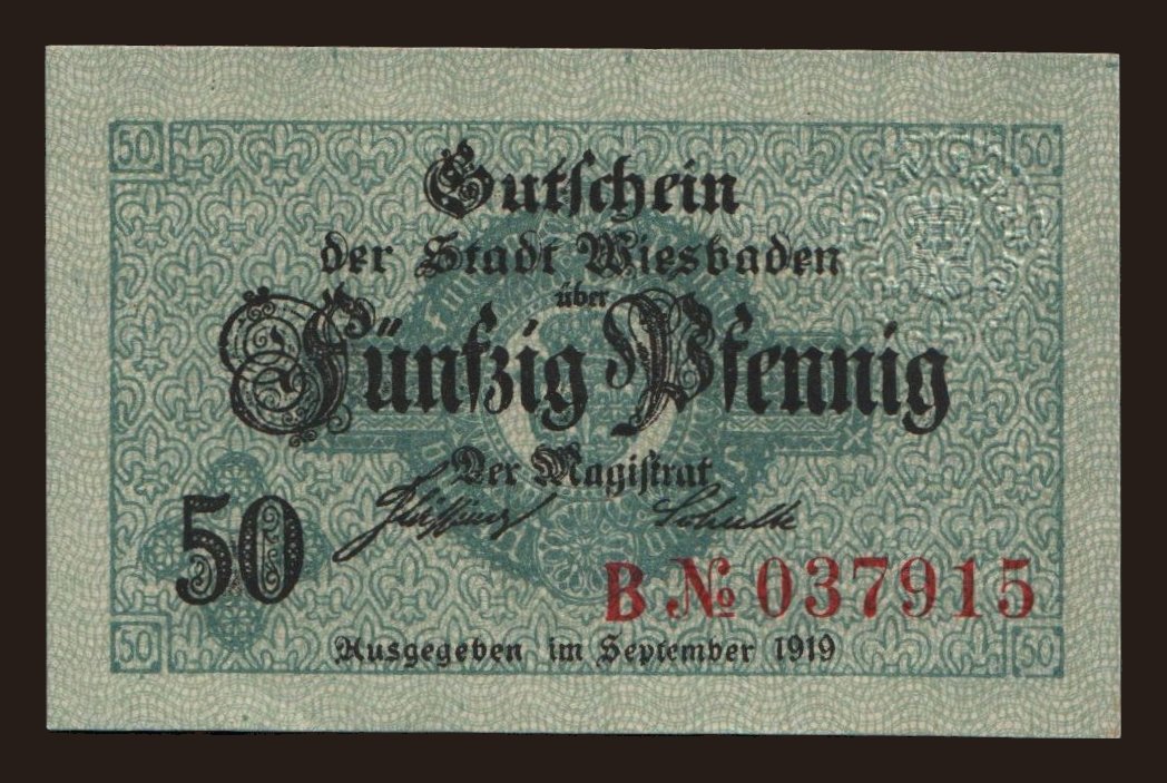 Wiesbaden, 50 Pfennig, 1919