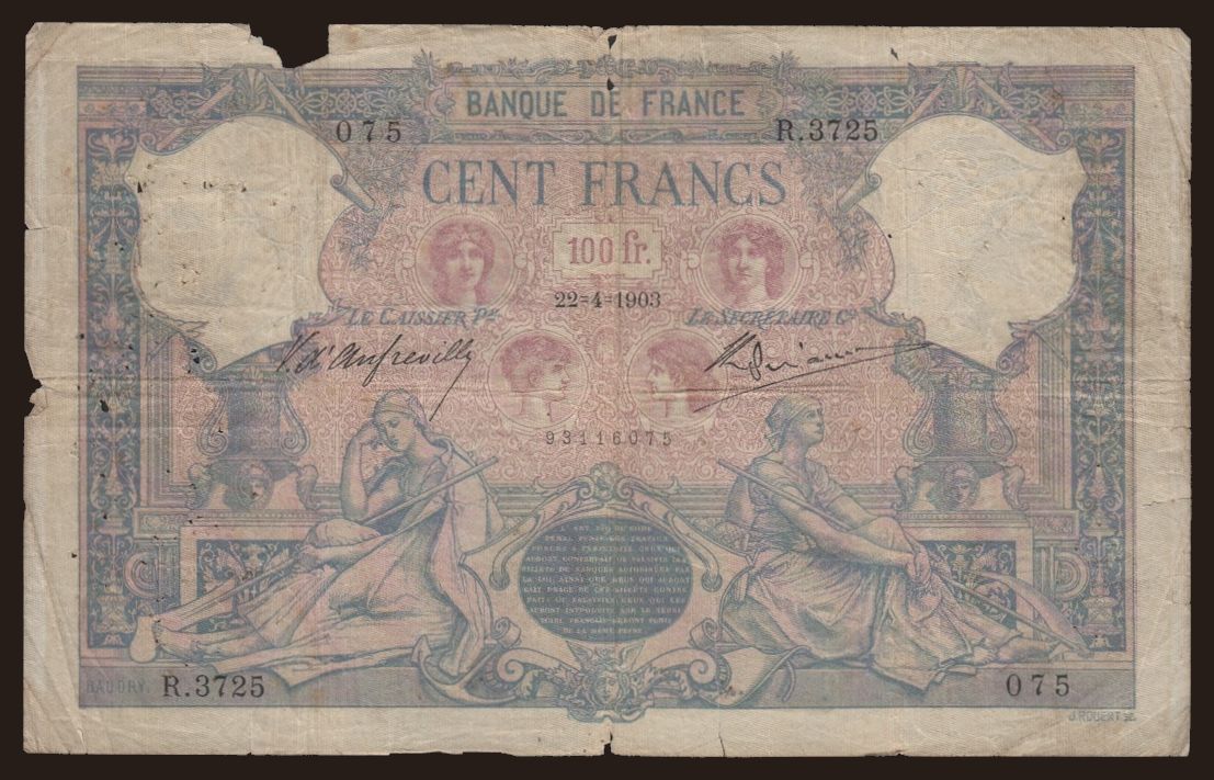 100 francs, 1903