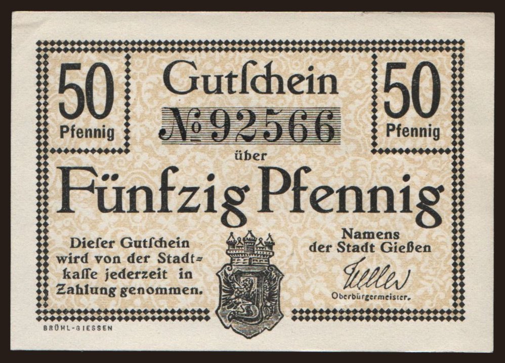 Giessen, 50 Pfennig, 1917