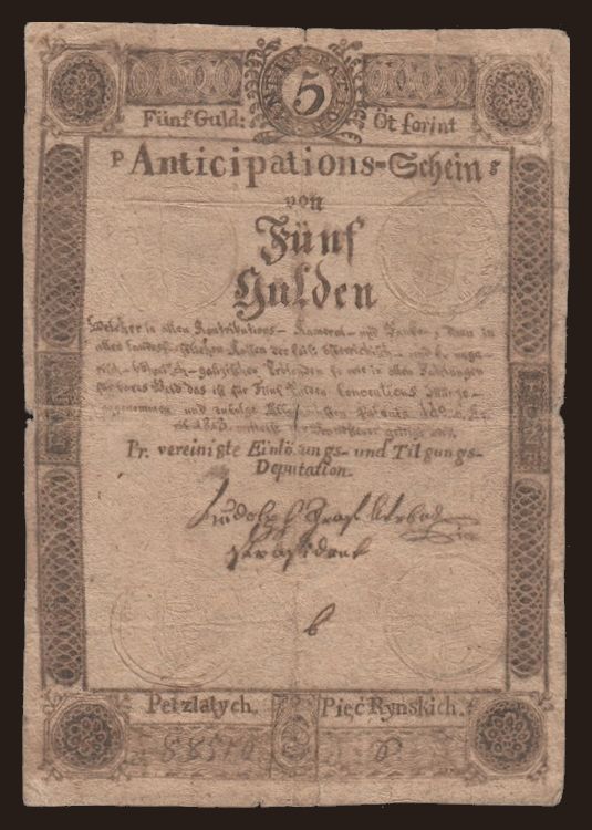 5 gulden, 1813, falsum