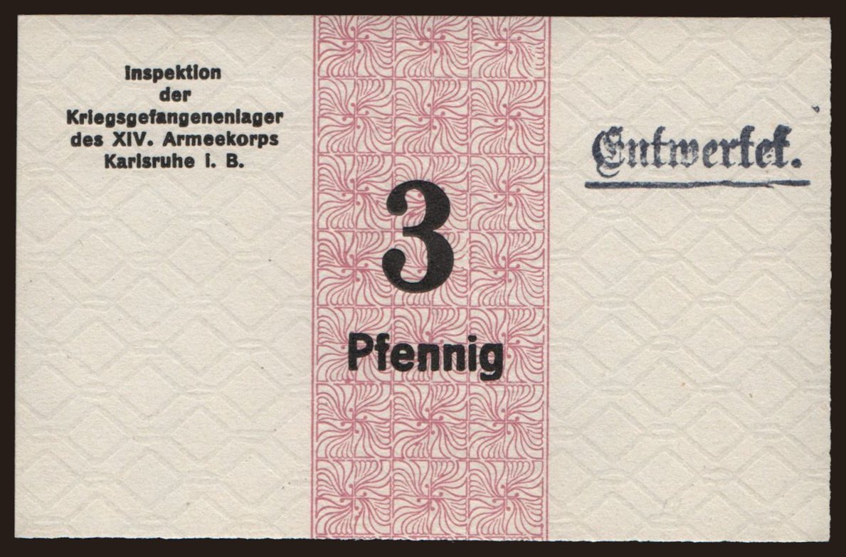 Karlsruhe, 3 Pfennig, 191?