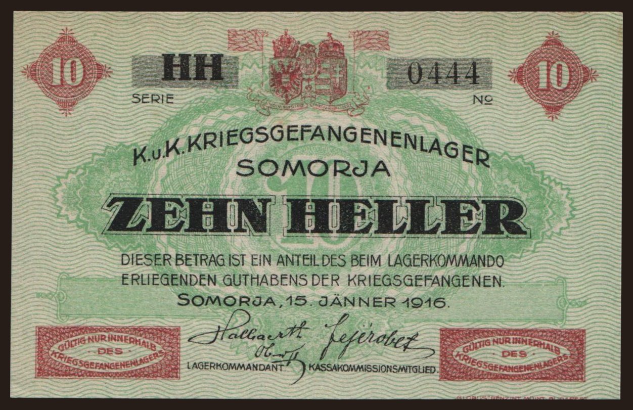 Somorja, 10 Heller, 1916