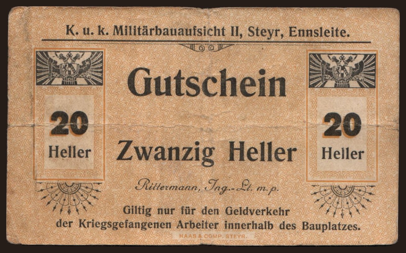 Steyr, 20 Heller, 191?