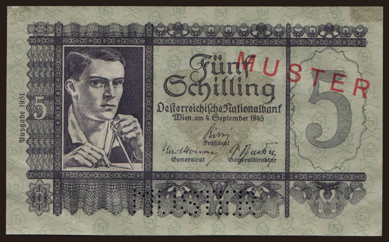 5 Schilling, 1945, MUSTER