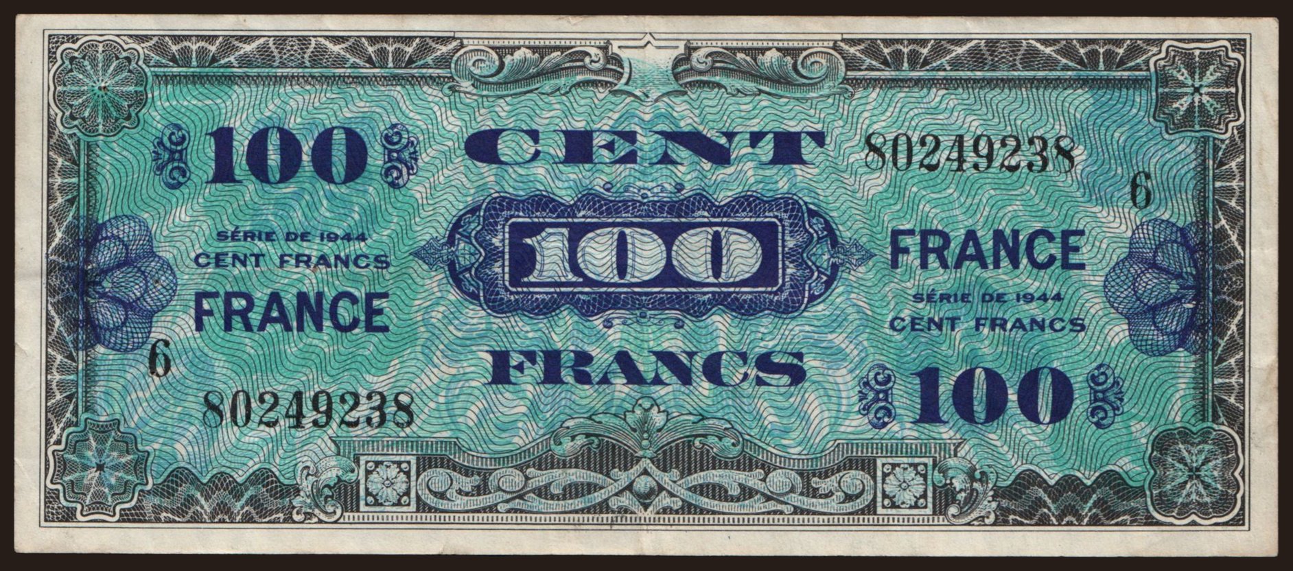 100 francs, 1944