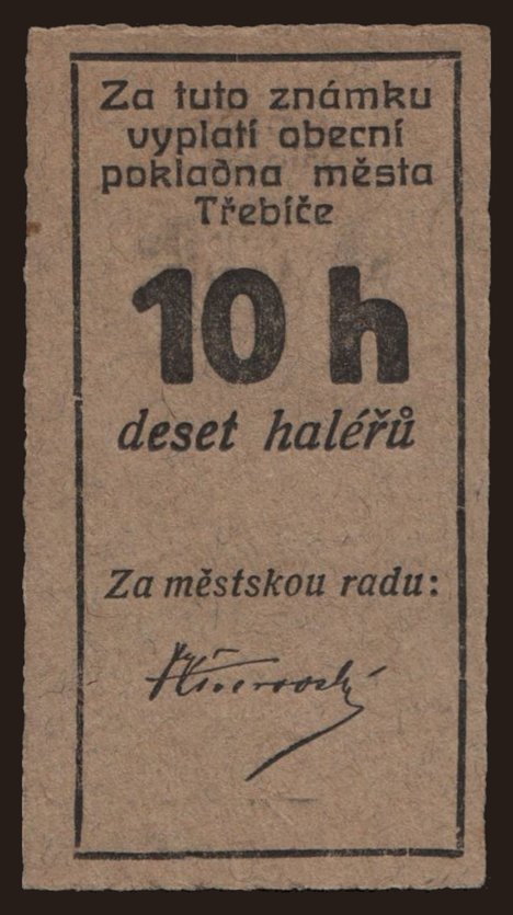 Třebíč, 10 haléřů, 1914