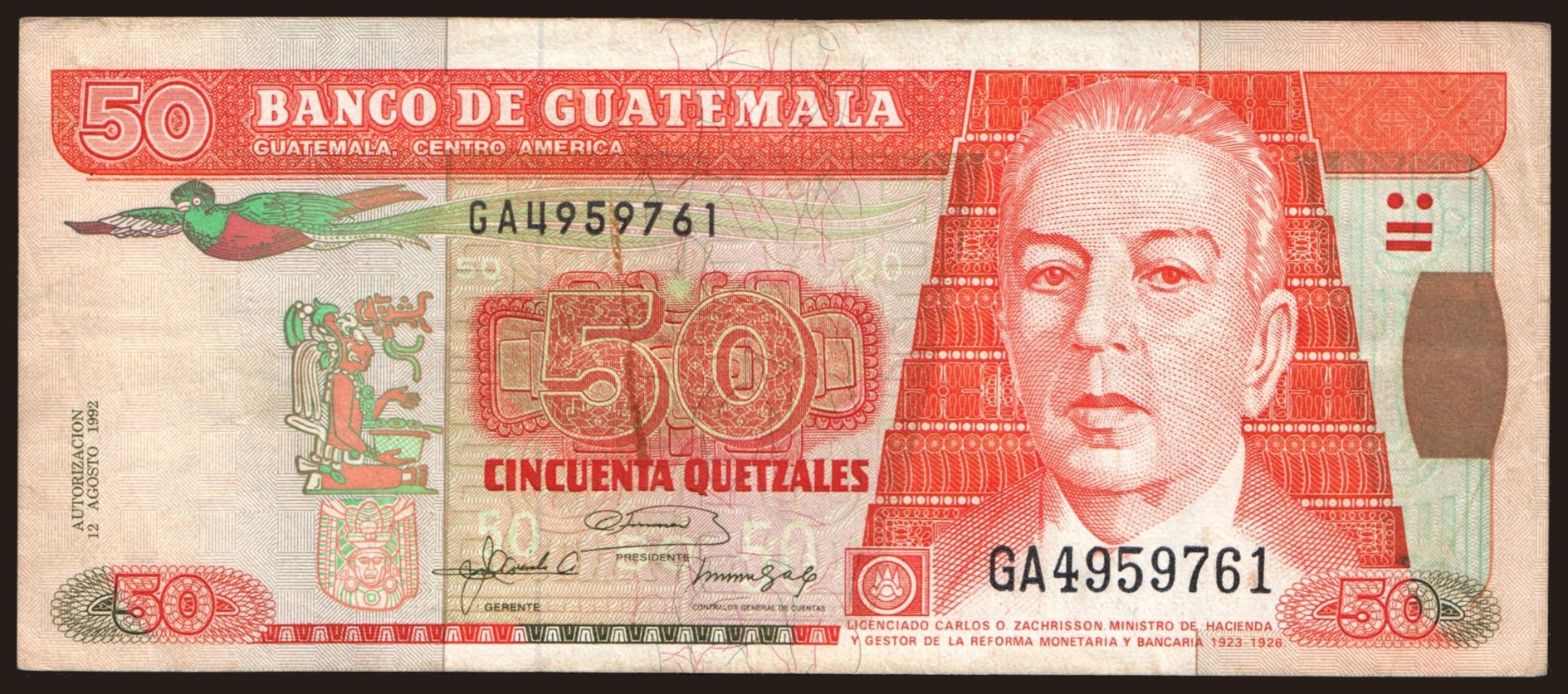 50 quetzales, 1992