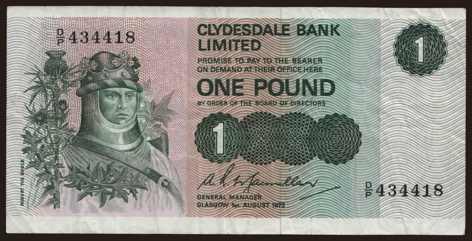 Clydesdale Bank, 1 pound, 1973
