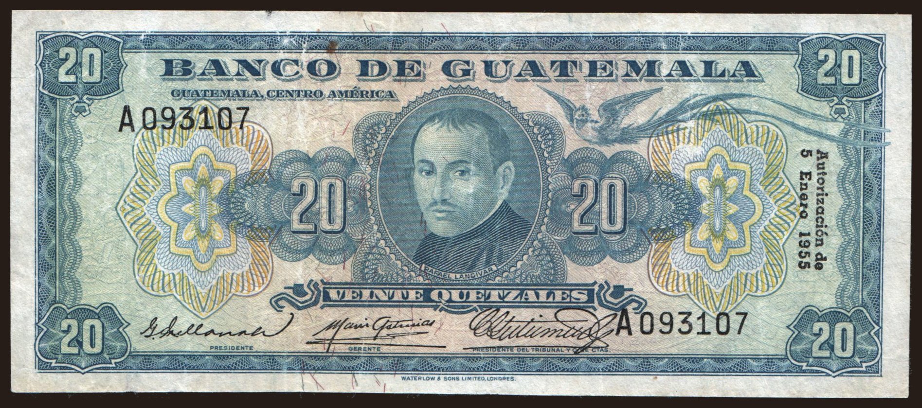 20 quetzales, 1955