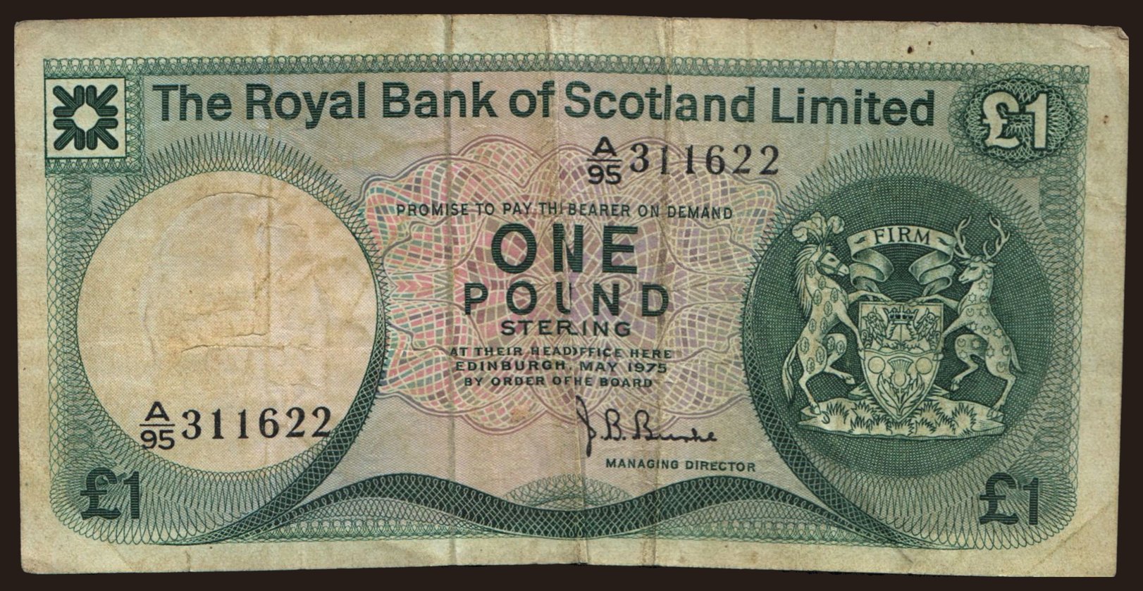 Royal Bank of Scotland, 1 pound, 1975