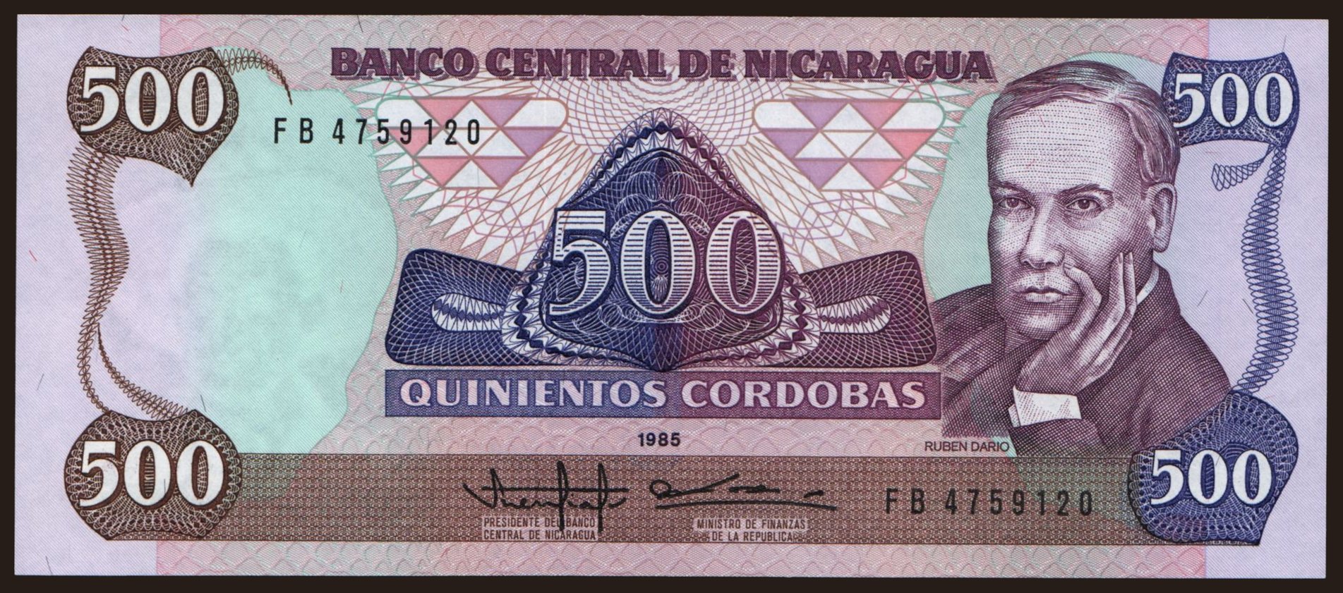 500 cordobas, 1985