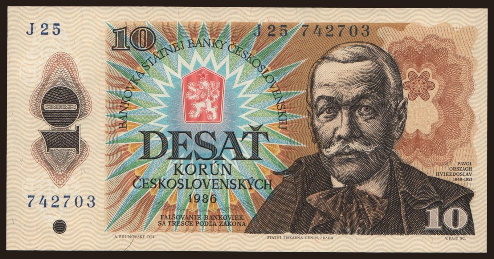 10 korun, 1986