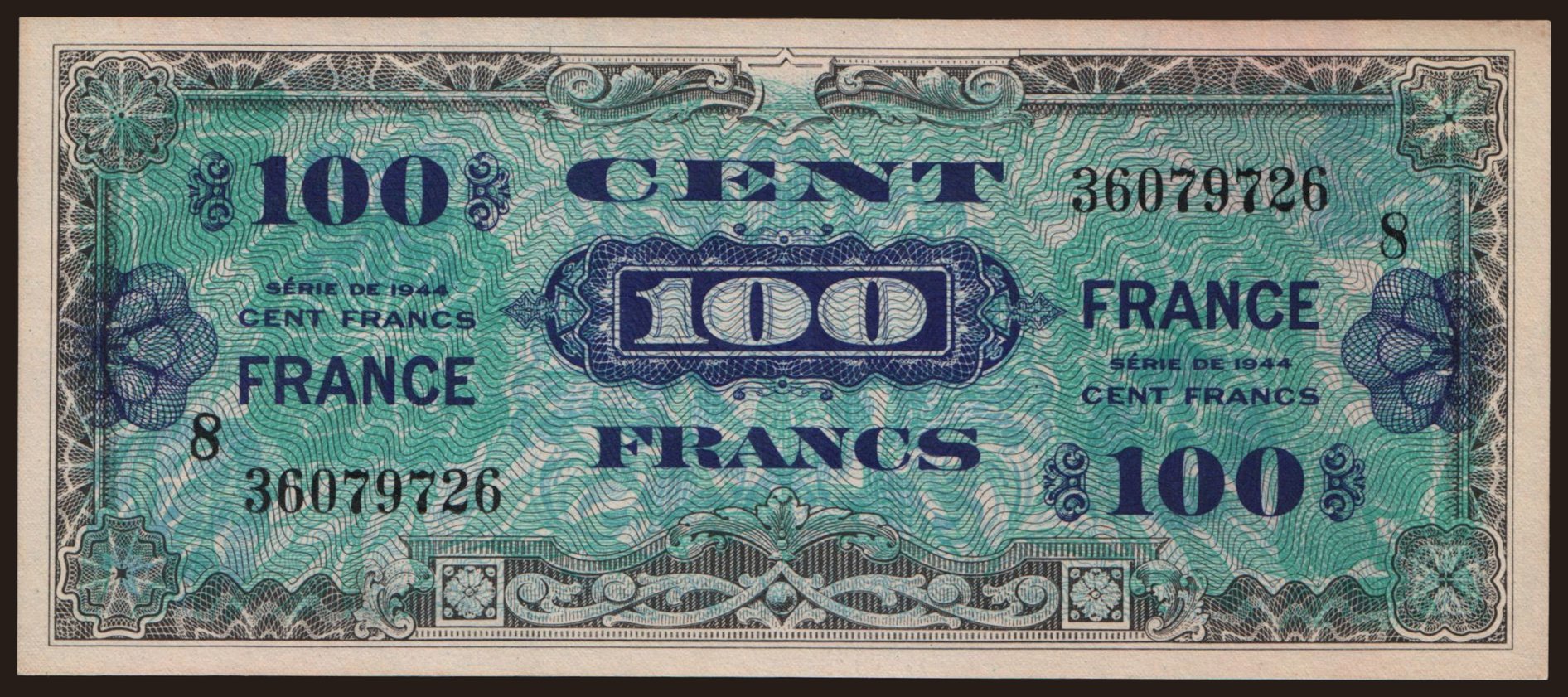 100 francs, 1944