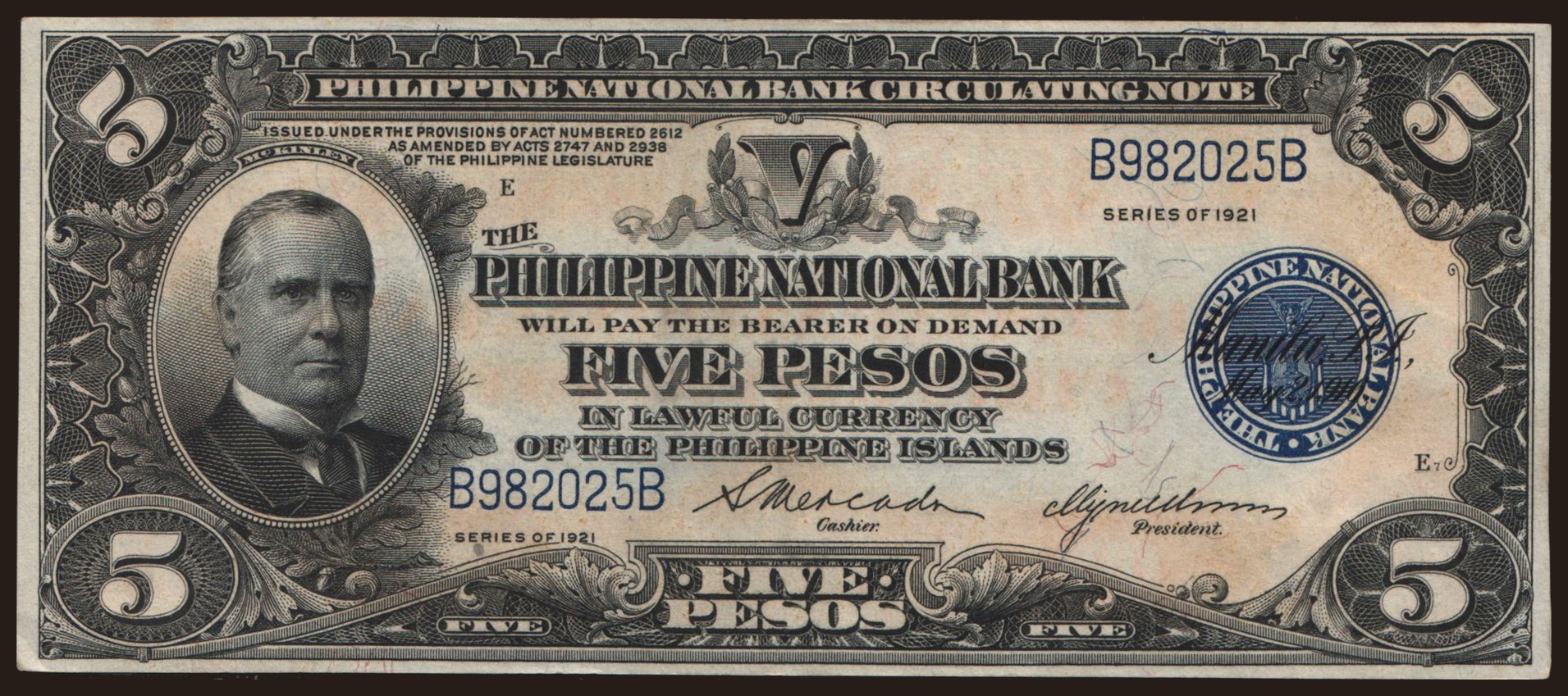 5 pesos, 1921